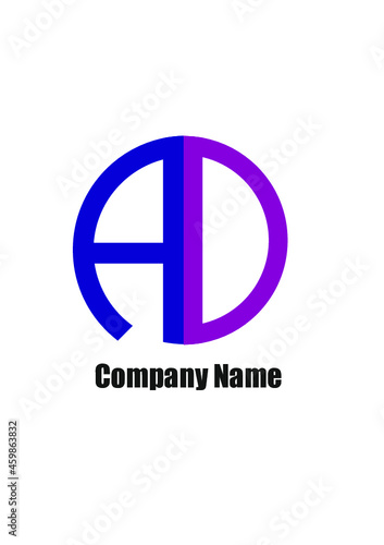 AD,DA,A,D abstract logo letters monograms.