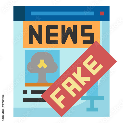fake news line icon