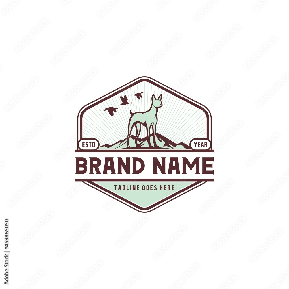 Dog and Mountain Logo Design Vector Image Dog and Mountain Logo Design Vector Image