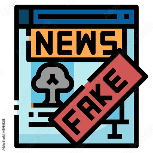 fake news line icon