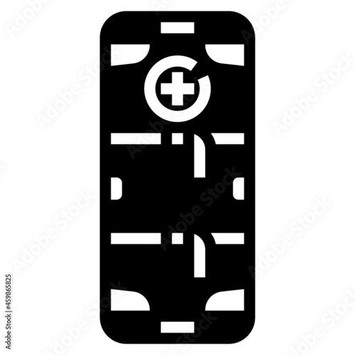 medical stretcher line icon