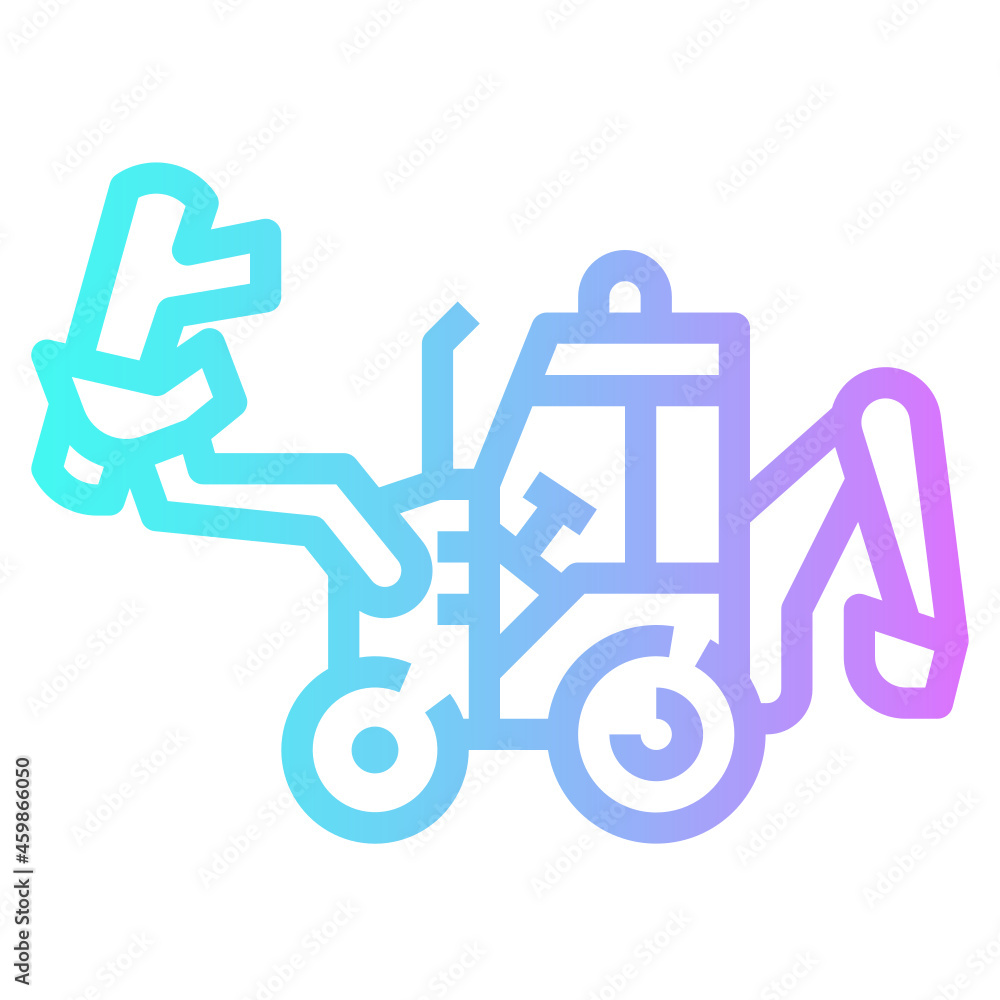 backhoe line icon backhoe line icon