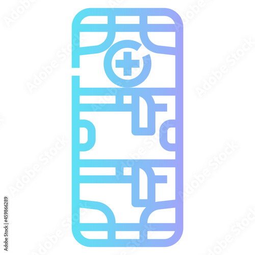 medical stretcher line icon