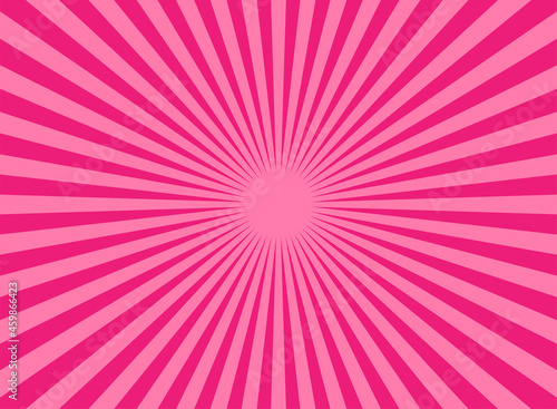 Sunlight glow horizontal background. Pink color burst background.