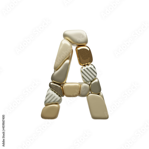 Abstract golden shape font smooth fragment letter A