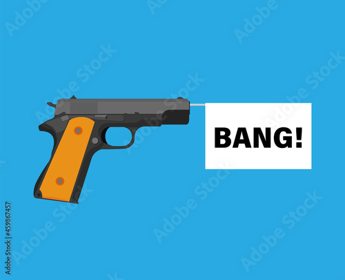 Flat vector illustration of antiquated American Gun.