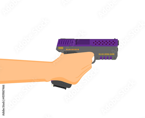 Flat vector illustration of antiquated American Gun.