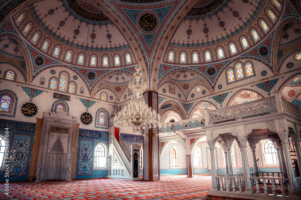 Side Turkey mosque inside patterns culture architecture