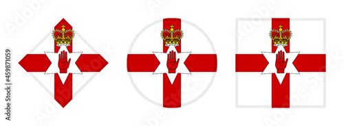 northern ireland flag icon set. isolated on white background	