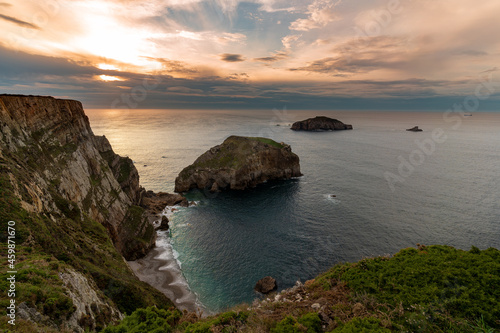 Sunset over the sea. Cabo Peñas, Spain.