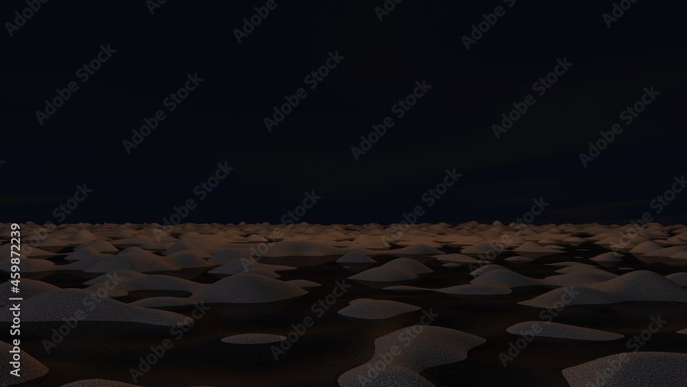 Obraz premium Desert with sky background. 3D illustration, 3D rendering 