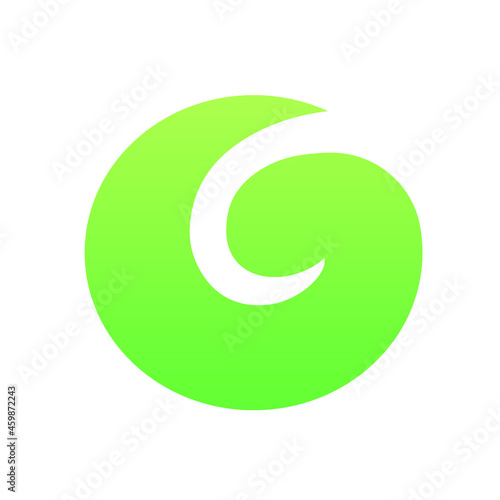 Abstract logo letter G in green gradient.
