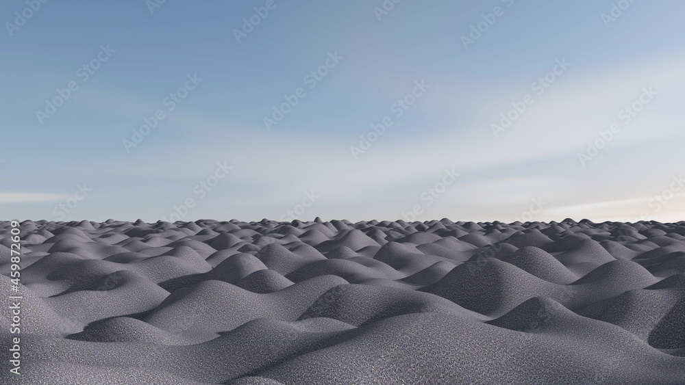 Obraz premium Desert with sky background. 3D illustration, 3D rendering