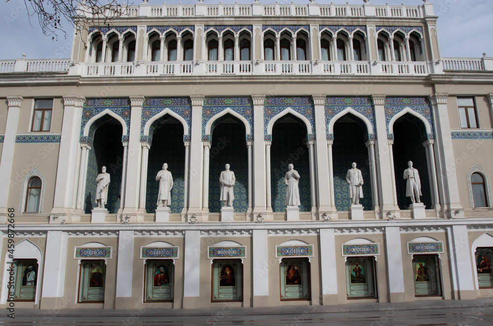 Facade of the Nizami Museum of Azerbaijan Literature in Baku, Azerbaijan