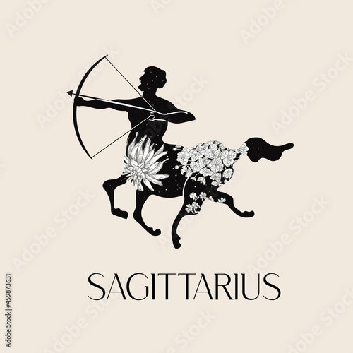 Zodiac sign Sagittarius. The symbol of the astrological horoscope.