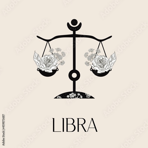 Zodiac sign Libra. The symbol of the astrological horoscope.