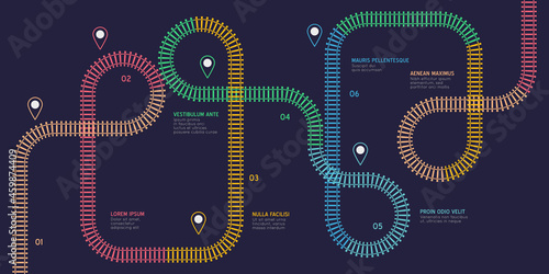 Vector flat style ciry railway scheme. Subway stations map top view