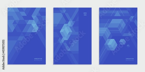 Abstract geometric technological company brochure. Vector business flyer.