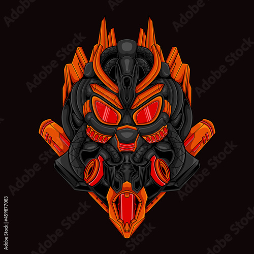The robot mecha mascot logo design for gaming and esports team
