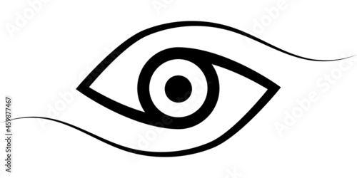 Logo eye calligraphic lines, vector elegant eye symbol insight foresight pride and sense unity