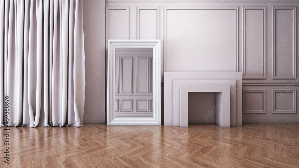 Room interior with Wall Background. 3D rendering ,3D illustration Room interior with Wall Background. 3D rendering ,3D illustration