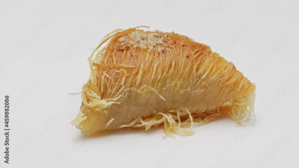 Baklava dessert on isolated rotating white background Baklava dessert on isolated rotating white background