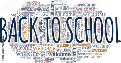 Back to school vector illustration word cloud isolated on white background.