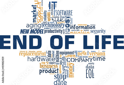 Technological End of Life vector illustration word cloud isolated on white background.