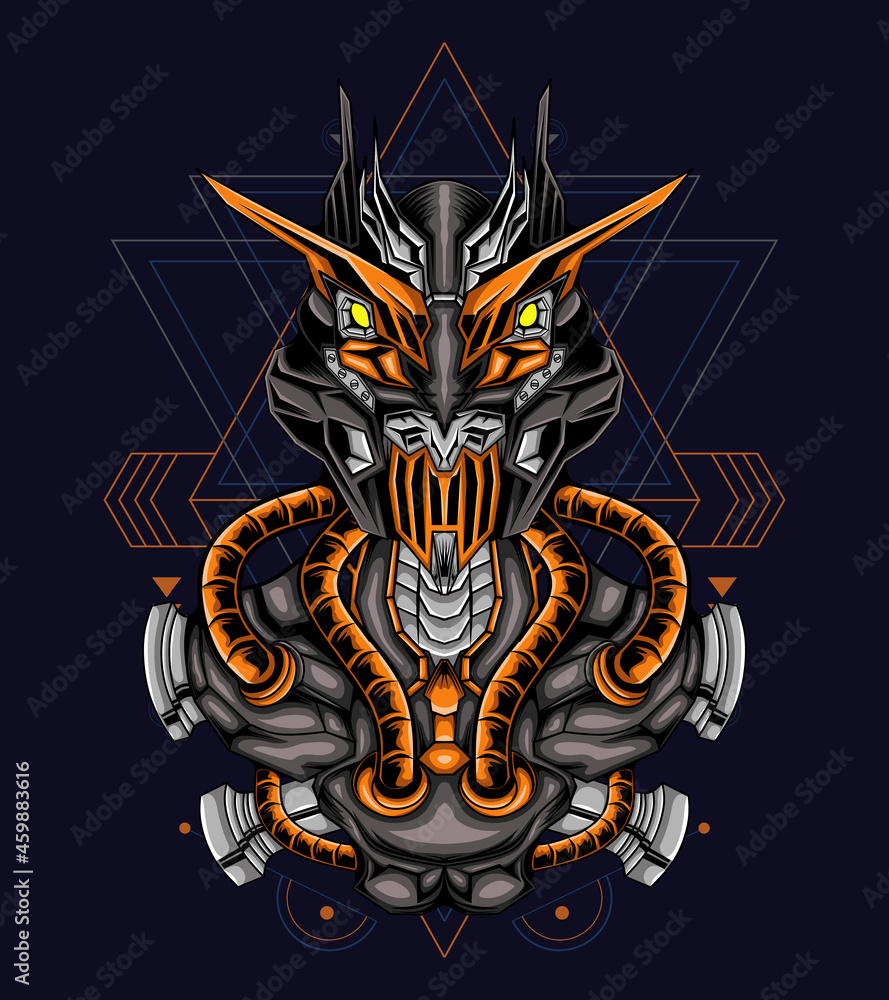 robotic mascot logo vector illustration