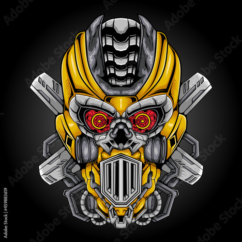 Robotic head mascot vector illustration