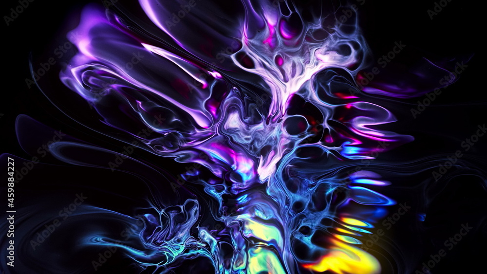 Fluide liquide art acrylic oil paints texture. Backdrop abstract mixing