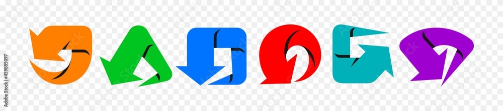 Arrow and direction pointer signs set