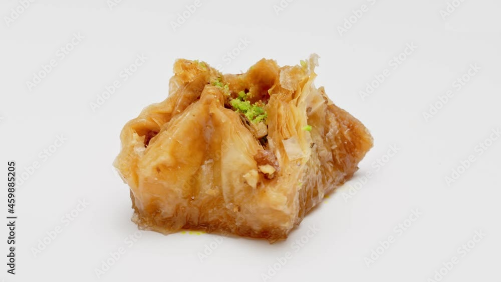 Turkish Baklava cake isolated on white background Turkish Baklava cake isolated on white background