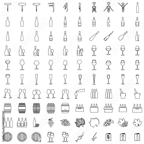 Ensemble de Pictogrammes Univers du Vin et du Champagne