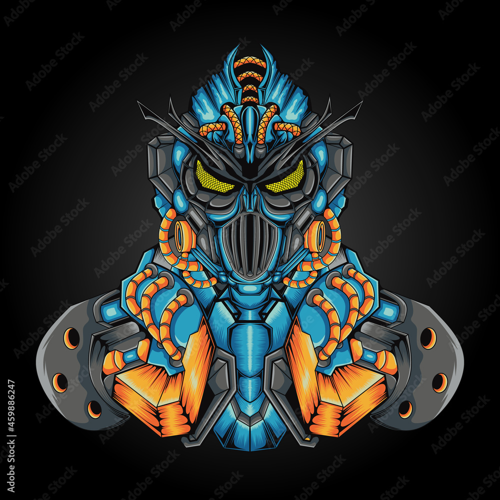 Warrior basic custom robot design with modern illustration concept style Warrior basic custom robot design with modern illustration concept style