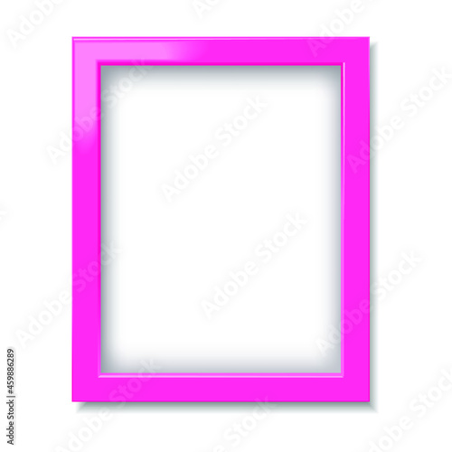 Pink photo frame isolated on a white background