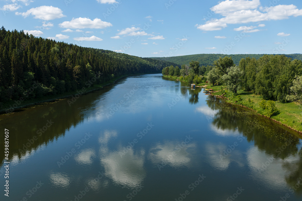 Ufa river near the village of Sarana in the Sverdlovsk Oblast, Russia