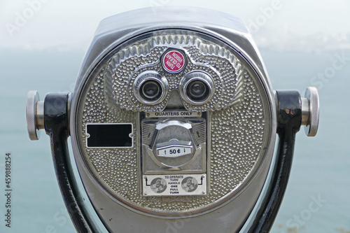 Coin operated binoculars or telescope popular in United States on tourist places