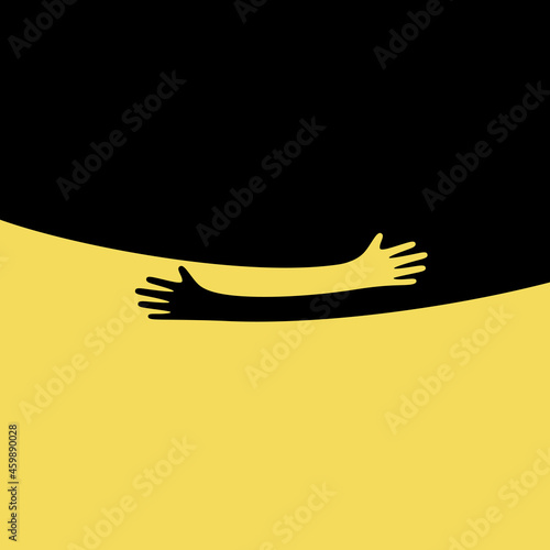 Hands hugs simple vector illustration