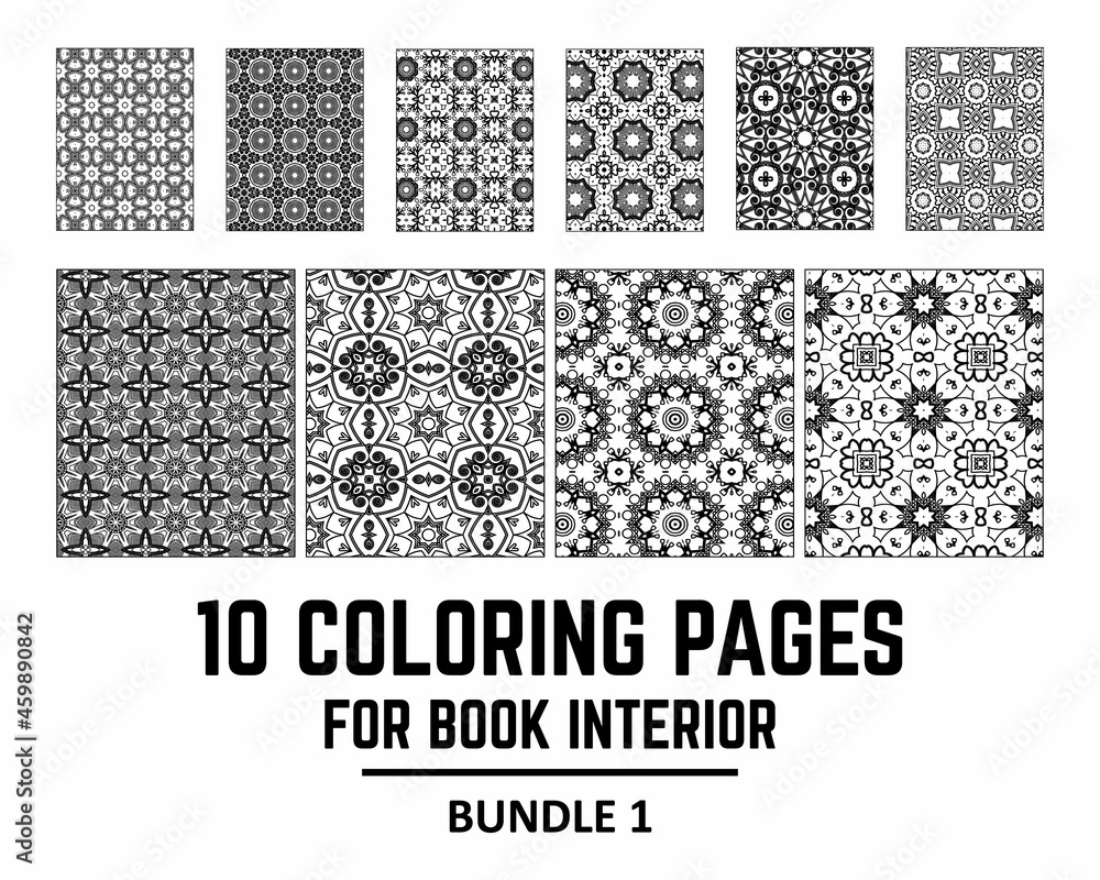 10 Coloring Pages for Book Interior Bundle 1