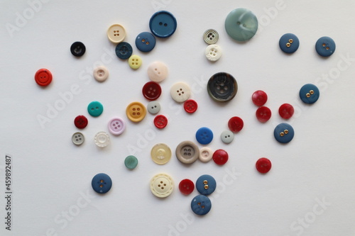Colorful buttons studded on the whiteboard