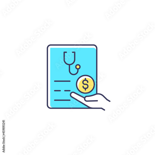 Paid sick days RGB color icon. Keep employees healthy. Decreasing employee absenteeism. Paid time off from work. Reducing flu spread. Isolated vector illustration. Simple filled line drawing