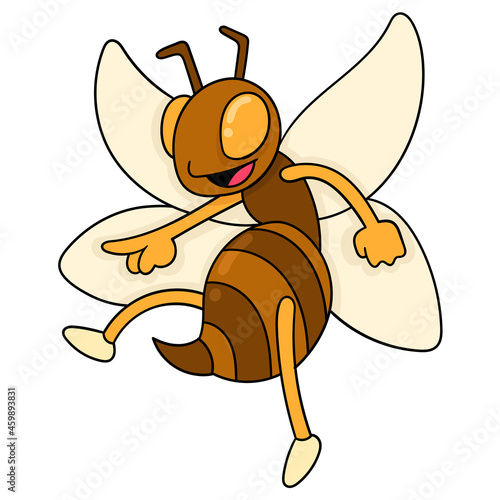 poisonous wasp is flying, doodle icon image kawaii