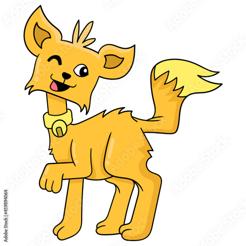 friendly pet dog wink, doodle icon image kawaii