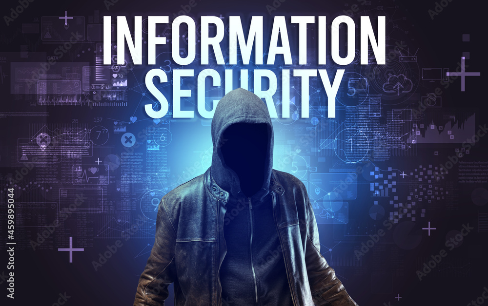 Faceless man with online security concept Faceless man with online security concept
