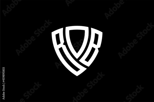 BOB creative letter shield logo design vector icon illustration
