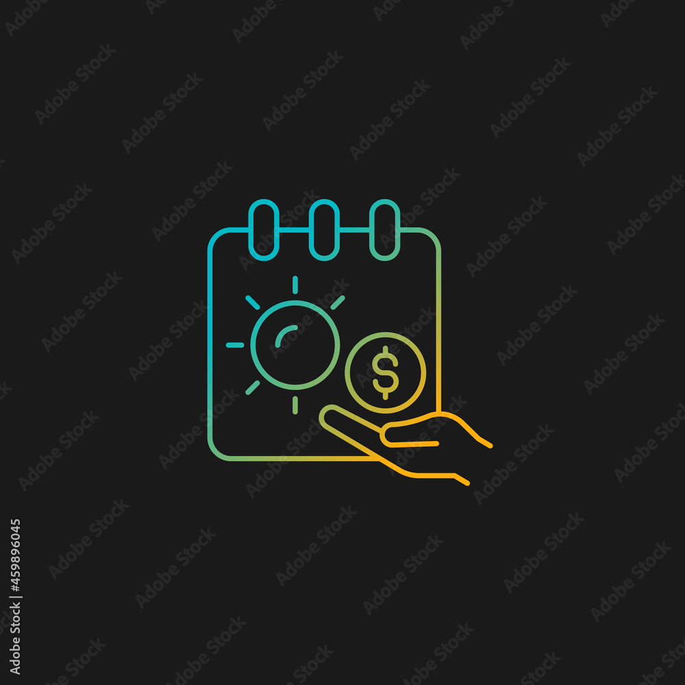 Unlimited PTO gradient vector icon for dark theme. Improving work-life ...