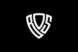 BOS creative letter shield logo design vector icon illustration