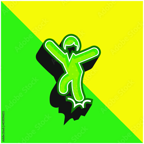 Ankle Sprain Green and yellow modern 3d vector icon logo