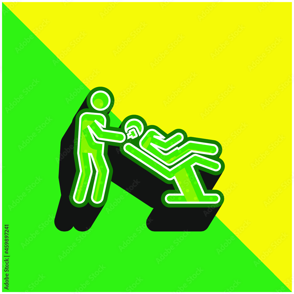 Barber Green and yellow modern 3d vector icon logo Barber Green and yellow modern 3d vector icon logo